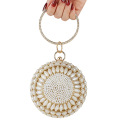 Fashion Wedding Bridal Ladies Crystal Pearl Beaded Ball Purse Women Dinner Purse Evening Shiny Rhinestone Clutches Bags